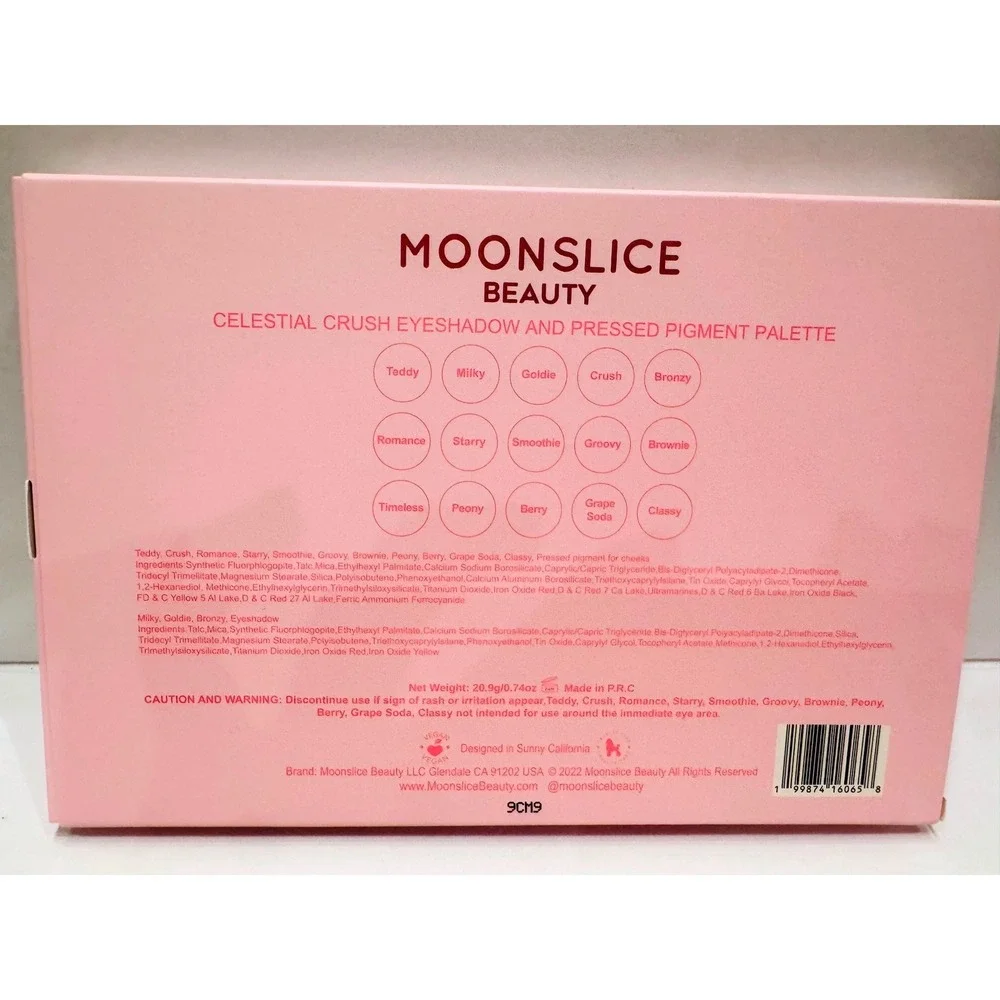 Moonslice Beauty‎ Celestial Crush Eyeshadow Palette Womens 15 Pan Pink Starry